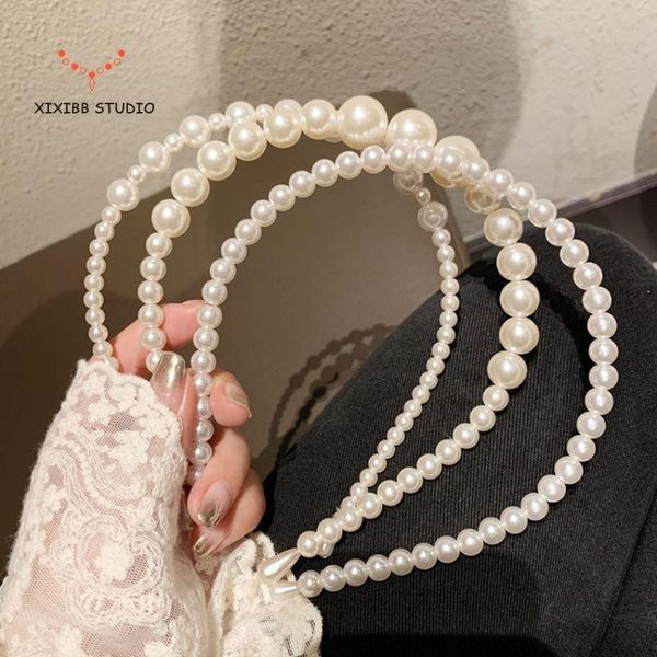 pearl headband is a super fairy girl headband, can be used to hairpin and lady style headdress crown wedding hair accessories, Golden;silver
pearl headband is a super fairy girl headband, can be used to hairpin and lady style headdress crown wedding hair accessories, Golden;silver