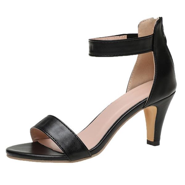 sandals women open toe summer shoes with high heels ankle strap female thin heel zipper plus size sandalias 43, Black
sandals women open toe summer shoes with high heels ankle strap female thin heel zipper plus size sandalias 43, Black
