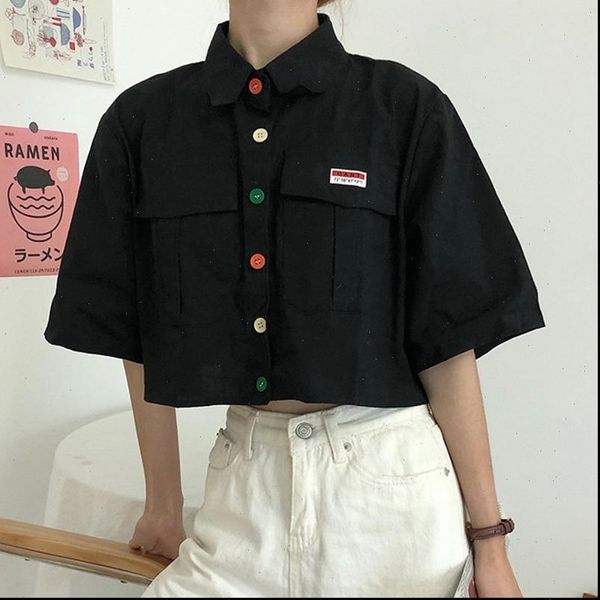 womens shirt harajuku short sleeve polo collar casual cotton blouse girls fashion letter embroidery blusas femininas, White
womens shirt harajuku short sleeve polo collar casual cotton blouse girls fashion letter embroidery blusas femininas, White