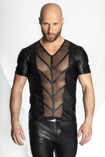 2021 new fashion black wet look latex t shirt men leather vests lingerie clubwear costumes gay underwear product fetish pd4m, White