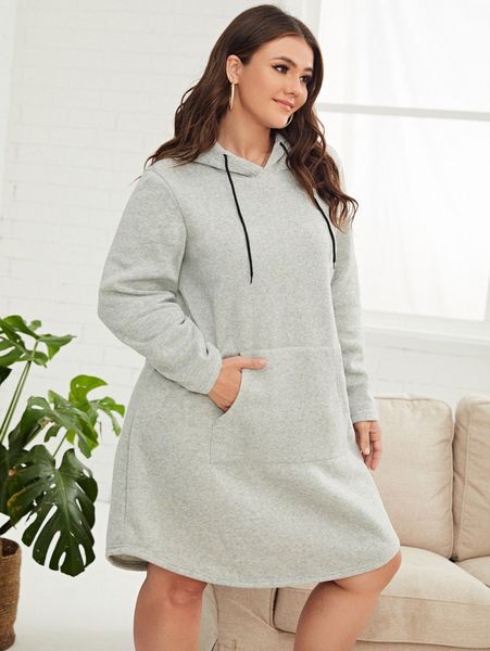 plus kangaroo pocket drawstring hoodie dress x67k#, Black
plus kangaroo pocket drawstring hoodie dress x67k#, Black