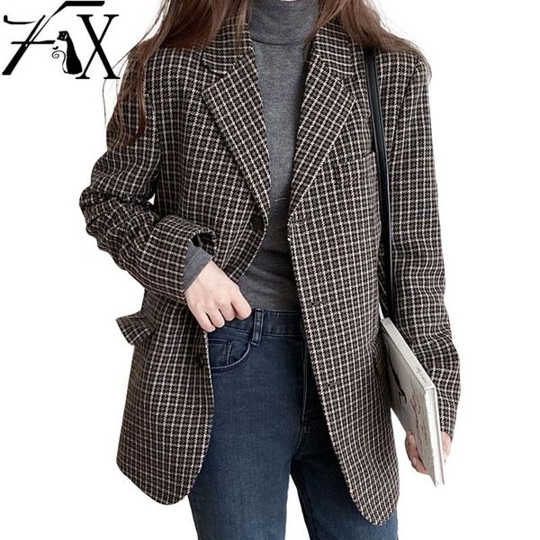 women's suits & blazers 2021 spring vintage plaid autumn french office style lady all match formal suit jackets fashion outerwear, White;black
women's suits & blazers 2021 spring vintage plaid autumn french office style lady all match formal suit jackets fashion outerwear, White;black