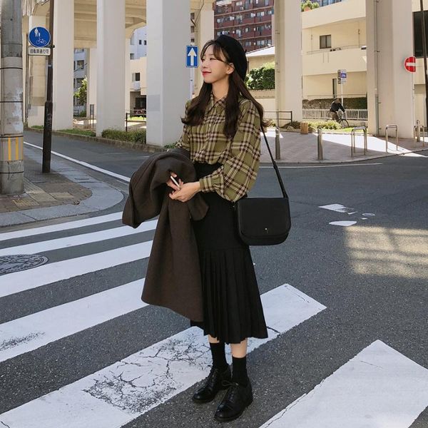 skirts plaid women thick black autumn spring plus size knee length skirt female vintage suede jupe femme faldas mujer
skirts plaid women thick black autumn spring plus size knee length skirt female vintage suede jupe femme faldas mujer
