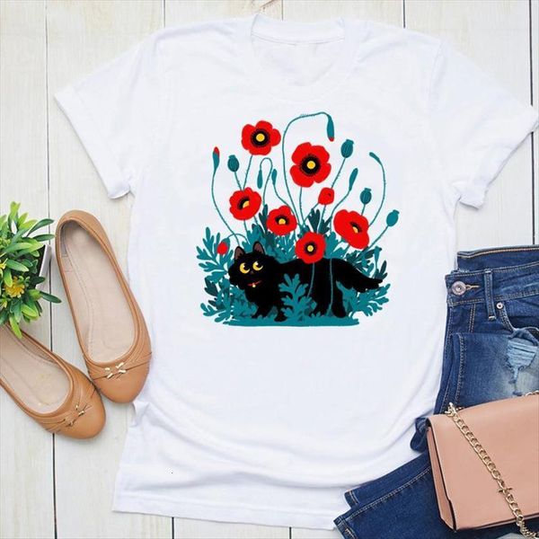 graphic cat pet plant womens t shirt flower travel printing summer short sleeve fashion print female clothes tees, White
graphic cat pet plant womens t shirt flower travel printing summer short sleeve fashion print female clothes tees, White