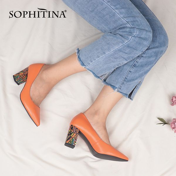 sophitina women shoes stylish leisure leather handmade ladies pumps unique heel comfortable orange women pumps c729 210225, Black
sophitina women shoes stylish leisure leather handmade ladies pumps unique heel comfortable orange women pumps c729 210225, Black