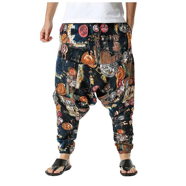 men's pants 2021 men harem print retro drop crotch joggers cotton trousers baggy loose nepal style casual s-5xl, Black
men's pants 2021 men harem print retro drop crotch joggers cotton trousers baggy loose nepal style casual s-5xl, Black