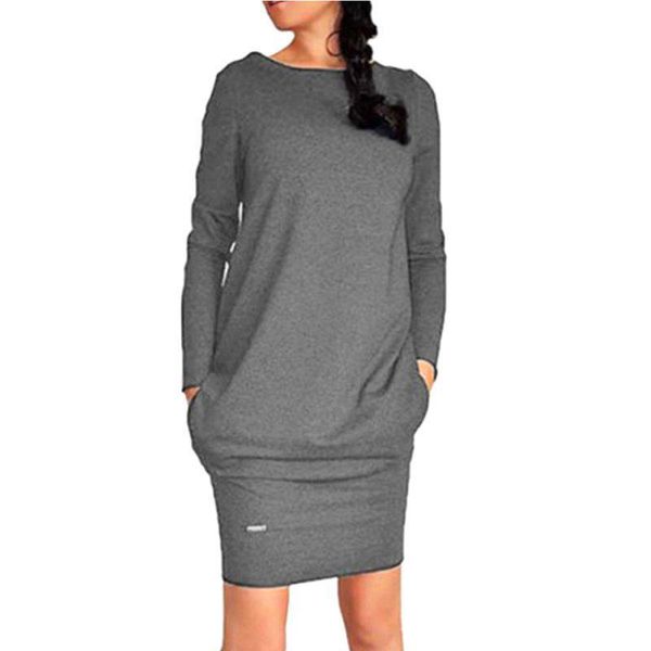 casual dresses long sleeve dress with pocket women autumn o-neck solid color streetwear fashion gray black knee-length s-2xl, Black;gray
casual dresses long sleeve dress with pocket women autumn o-neck solid color streetwear fashion gray black knee-length s-2xl, Black;gray