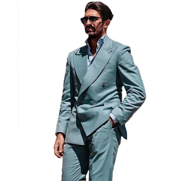 blue two pieces men suits custom made formal spring suits double breasted tuxedos peaked lapel blazer business coat+pant, Black;gray
blue two pieces men suits custom made formal spring suits double breasted tuxedos peaked lapel blazer business coat+pant, Black;gray
