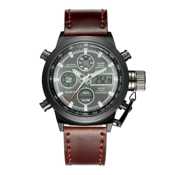 amst electronic alarm clock mechanical watch men's sports student watch, Slivery;brown
amst electronic alarm clock mechanical watch men's sports student watch, Slivery;brown