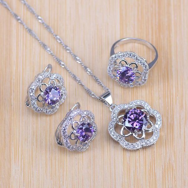 earrings & necklace purple rose cubic zircon silver color costume jewelry party/wedding/engagement pendant/hoop earrings/ring/necklace set
earrings & necklace purple rose cubic zircon silver color costume jewelry party/wedding/engagement pendant/hoop earrings/ring/necklace set