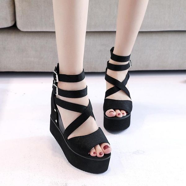 sandals 2021 summer platform woman peep toe wedges women's buckle pu leather non slip ladies roman female waterproof shoes, Black
sandals 2021 summer platform woman peep toe wedges women's buckle pu leather non slip ladies roman female waterproof shoes, Black