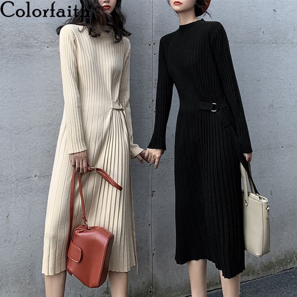 colorfith new 2021 spring winter women dress loose knitting high wist bottoming elsticity lce up pleted long dress dr4818, Black;gray
colorfith new 2021 spring winter women dress loose knitting high wist bottoming elsticity lce up pleted long dress dr4818, Black;gray