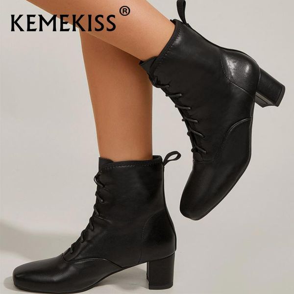 boots kemekiss women ankle square toe lace up ladies shoes for winter fashion cool short footwear size 35-39, Black
boots kemekiss women ankle square toe lace up ladies shoes for winter fashion cool short footwear size 35-39, Black