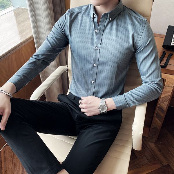 5 2021 new color thin korean adjustment formal business wear striped men's shirts long sleeve gentlemen office y5kv, Black;brown
5 2021 new color thin korean adjustment formal business wear striped men's shirts long sleeve gentlemen office y5kv, Black;brown
