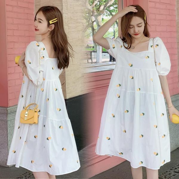 maternity dresses 978# dress summer short sleeves square collar embroidery easy matching loose stylish pregnant women mom, White
maternity dresses 978# dress summer short sleeves square collar embroidery easy matching loose stylish pregnant women mom, White