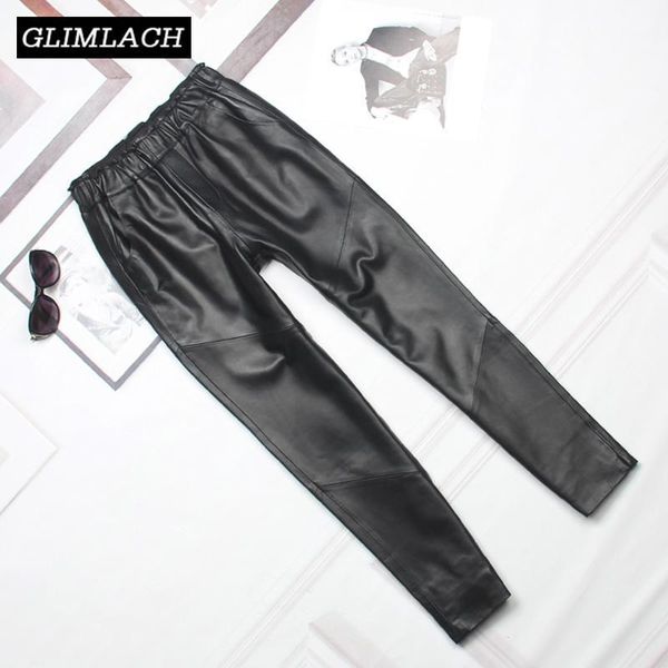 women's pants & capris 2021 real leather women elastic waist slim genuine lambskin trousers female autumn lady harem pencil pan, Black;white
women's pants & capris 2021 real leather women elastic waist slim genuine lambskin trousers female autumn lady harem pencil pan, Black;white