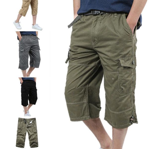 men's pants fashion summer male seven point loose baggy casual streetwear stretch cropped overalls cargo, Black
men's pants fashion summer male seven point loose baggy casual streetwear stretch cropped overalls cargo, Black