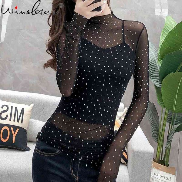 women's t-shirt fall winter european clothes two-pieces t-shirt fashion mesh transparent diamonds women ropa mujer tees, White
women's t-shirt fall winter european clothes two-pieces t-shirt fashion mesh transparent diamonds women ropa mujer tees, White