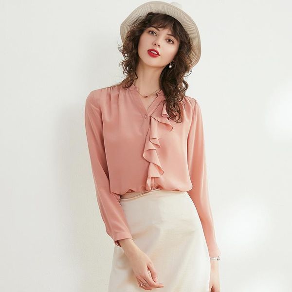 women's blouses & shirts real silk long sleeve women shirt 100% mulberry v-neck loose ruffles blouse autumn l xl, White
women's blouses & shirts real silk long sleeve women shirt 100% mulberry v-neck loose ruffles blouse autumn l xl, White