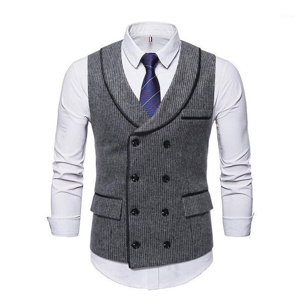 men's vests 2021 style waistcoat stripe double breasted button recreational vest, Black;white
men's vests 2021 style waistcoat stripe double breasted button recreational vest, Black;white