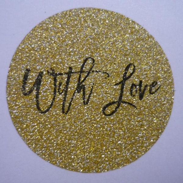 gift wrap with love lighter gold glitter classic round sticker customized texts or logo
gift wrap with love lighter gold glitter classic round sticker customized texts or logo