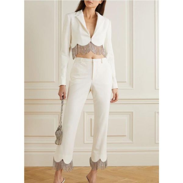 women's two piece pants 2021 women set long sleeve crystal tassel diamonds white pieces celebrity high street party crop
women's two piece pants 2021 women set long sleeve crystal tassel diamonds white pieces celebrity high street party crop