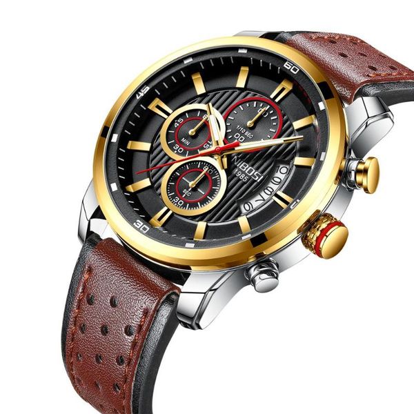 wristwatches nibosi brand men's watch sports time waterproof military luxury masculino, Slivery;brown
wristwatches nibosi brand men's watch sports time waterproof military luxury masculino, Slivery;brown