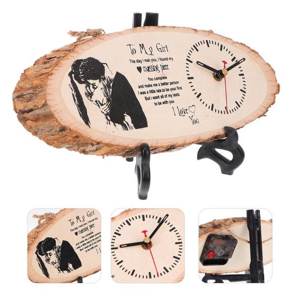 wall clocks 1pc creative wooden clock craft ornament wood home decoration (wood)