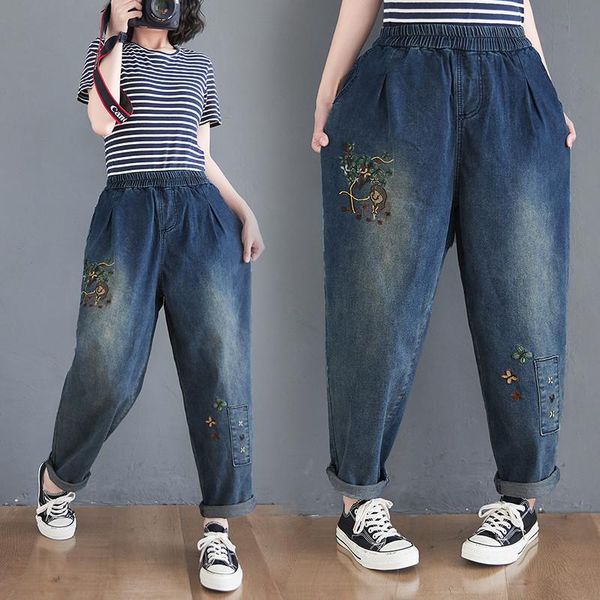 women's jeans 2021 autumn/winter literary oversized embroidered blue trousers for women
women's jeans 2021 autumn/winter literary oversized embroidered blue trousers for women