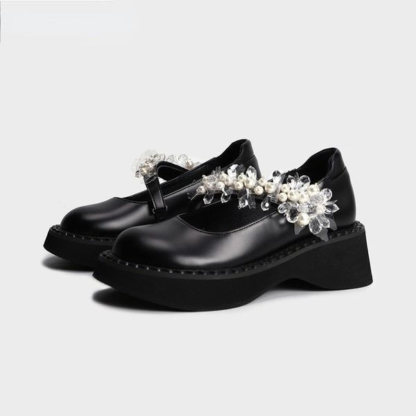 dress shoes 2021 autumn winter mary jane lovely crystal flower japanese jk uniform leather daily thick soled muffin lolita, Black
dress shoes 2021 autumn winter mary jane lovely crystal flower japanese jk uniform leather daily thick soled muffin lolita, Black