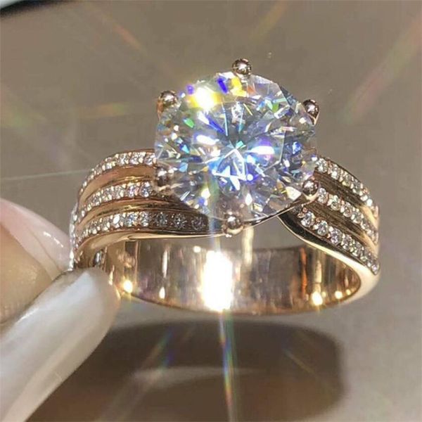 new classical six claw wedding rings jewelry sterling sier large round cut white z cz diamond gemstones eternity women bridal, Slivery;golden
new classical six claw wedding rings jewelry sterling sier large round cut white z cz diamond gemstones eternity women bridal, Slivery;golden