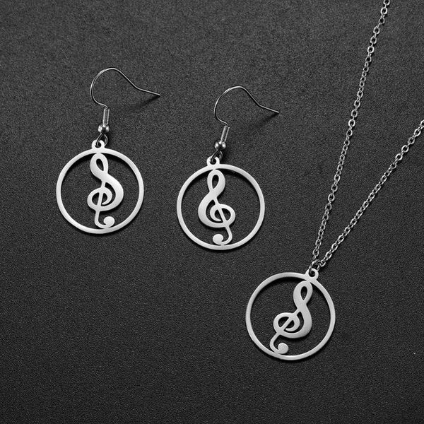 earrings & necklace my shape music notation jewelry set stainless steel women and drop gold color round pendant choker 2021, Silver
earrings & necklace my shape music notation jewelry set stainless steel women and drop gold color round pendant choker 2021, Silver