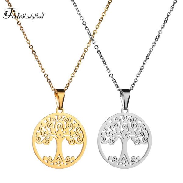 pendant necklaces fairladyhood silver color gold tree of life & necklace women titanium steel fashion jewelry sweater chain
pendant necklaces fairladyhood silver color gold tree of life & necklace women titanium steel fashion jewelry sweater chain