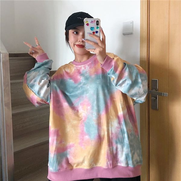 2021 new autumn chic tie dye round neck women's loose harajuku style jacket women fashion sweatshirt 5oi8, Black
2021 new autumn chic tie dye round neck women's loose harajuku style jacket women fashion sweatshirt 5oi8, Black