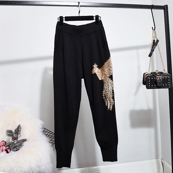 fashion black knitted tracksuit set women manual beading sequin eagle sweater pencil pants outfits loose casual knit suit female 5h4d, Blue
fashion black knitted tracksuit set women manual beading sequin eagle sweater pencil pants outfits loose casual knit suit female 5h4d, Blue