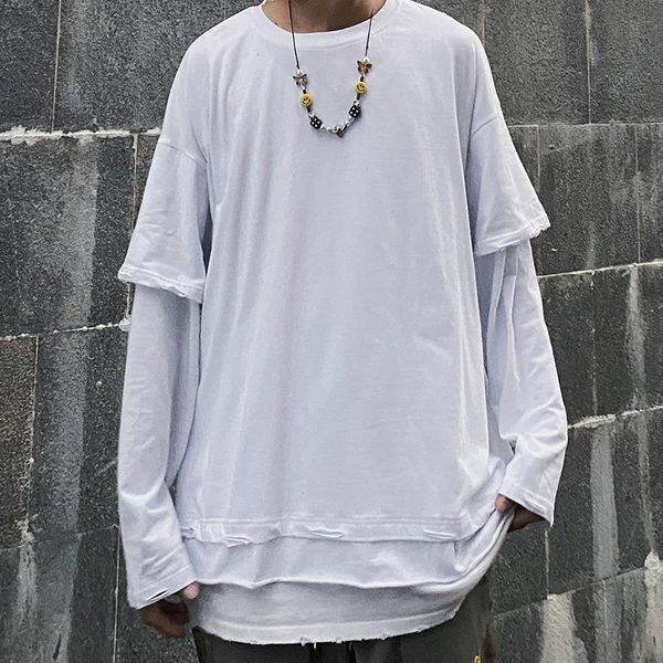 men's t-shirts personality false two splicing hip-hop solid color all-match long sleeves bottom shirt loose large size t-shirt, White;black
men's t-shirts personality false two splicing hip-hop solid color all-match long sleeves bottom shirt loose large size t-shirt, White;black