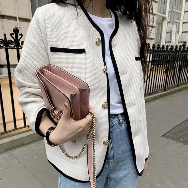 women's jackets fall 2021 elegant hit color o neck tide chic long sleeve jacket women korean fashion exquisite single breasted coat, Black;brown
women's jackets fall 2021 elegant hit color o neck tide chic long sleeve jacket women korean fashion exquisite single breasted coat, Black;brown