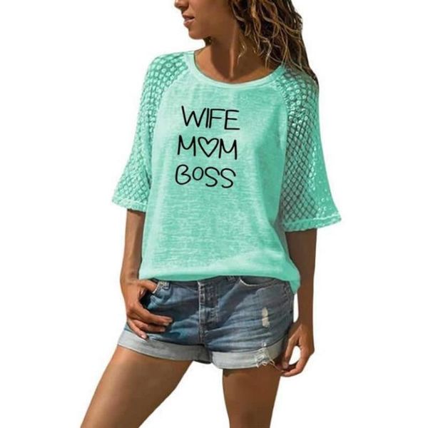 women's t-shirt summer women casual for wife mom letters print lace o-neck harajuku funny plus size, White
women's t-shirt summer women casual for wife mom letters print lace o-neck harajuku funny plus size, White
