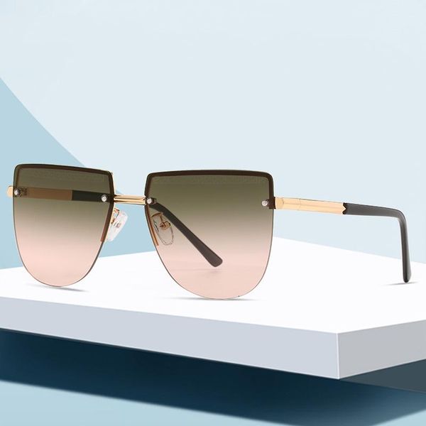 sunglasses vintage oversized rimless women men 2021 designer travel gradient flat sun glasses fashion shades, White;black
sunglasses vintage oversized rimless women men 2021 designer travel gradient flat sun glasses fashion shades, White;black
