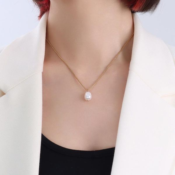 pendant necklaces gold color stainless steel neck chain necklace for women jewelry,fashion natural freshwater pearl pendants accessories, Silver
pendant necklaces gold color stainless steel neck chain necklace for women jewelry,fashion natural freshwater pearl pendants accessories, Silver