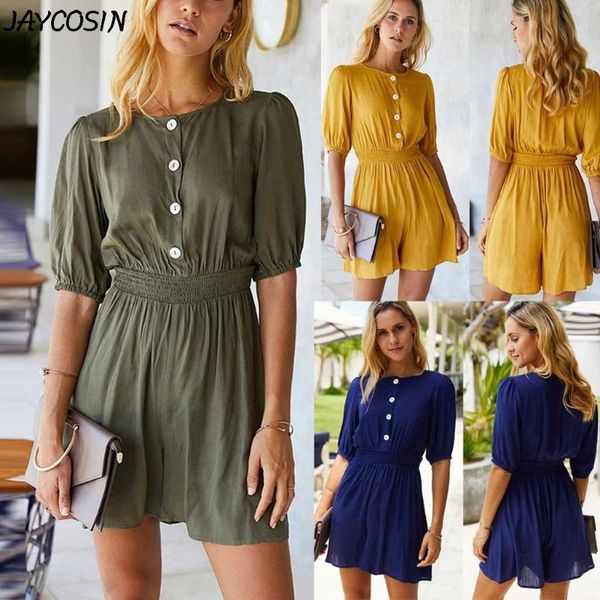 women's jumpsuits & rompers jaycosin women half sleeve solid button shrink waist mini summer fashion casual loose beach bohemian jumpsu, Black;white
women's jumpsuits & rompers jaycosin women half sleeve solid button shrink waist mini summer fashion casual loose beach bohemian jumpsu, Black;white