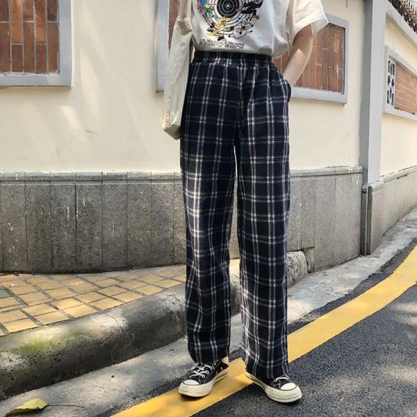 women's trousers plaid retro-waist elastic waistline all-match womens spring 2021 long pants straight leisure looser 0pdk, Black;white
women's trousers plaid retro-waist elastic waistline all-match womens spring 2021 long pants straight leisure looser 0pdk, Black;white