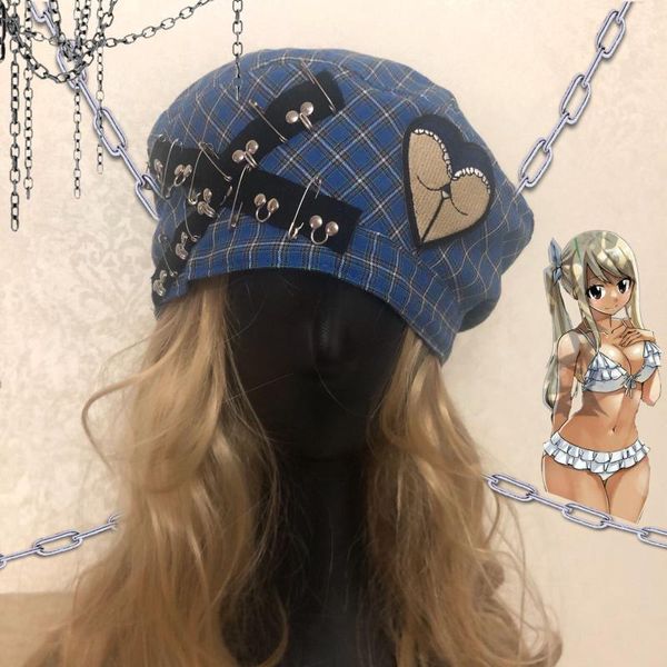berets ruibbit arrival japanese gothic girl punk preppy style plaid hat harajuku woman casual caps y2k hats, Blue;gray
berets ruibbit arrival japanese gothic girl punk preppy style plaid hat harajuku woman casual caps y2k hats, Blue;gray