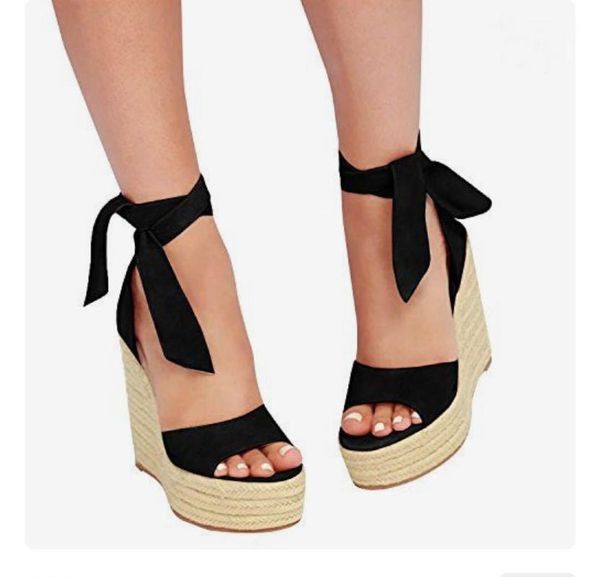women sandals outdoor summer lace-up fashion high heels peep toe shoes breathable female square heel ladies sandals women, Black
women sandals outdoor summer lace-up fashion high heels peep toe shoes breathable female square heel ladies sandals women, Black