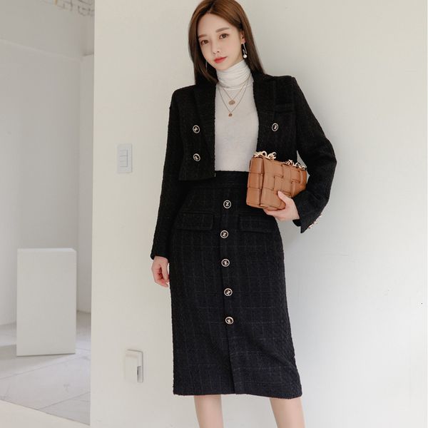 new arrival fashion two piece women temperament winter double-breasted short coat jacket and high waist skirt black slim set ljzp
new arrival fashion two piece women temperament winter double-breasted short coat jacket and high waist skirt black slim set ljzp