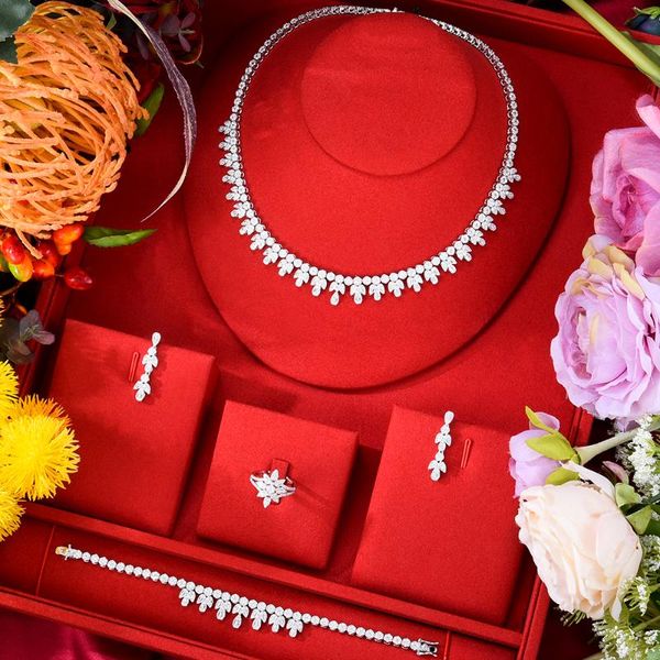 earrings & necklace soramoore trendy 4pcs full micro cz luxury african jewelry set for women wedding party zircon crystal neckalce, Silver
earrings & necklace soramoore trendy 4pcs full micro cz luxury african jewelry set for women wedding party zircon crystal neckalce, Silver