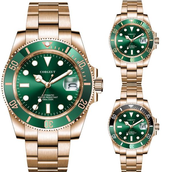 wristwatches men's mechanical watch green face ceramic bezel automatic sapphire glass relogio masculino, Slivery;brown
wristwatches men's mechanical watch green face ceramic bezel automatic sapphire glass relogio masculino, Slivery;brown