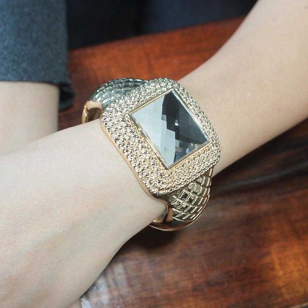 metal cuff bangle for women fashion gold color alloy glass big bracelets statement indian jewelry accessories ukmoc q0717, Black
metal cuff bangle for women fashion gold color alloy glass big bracelets statement indian jewelry accessories ukmoc q0717, Black