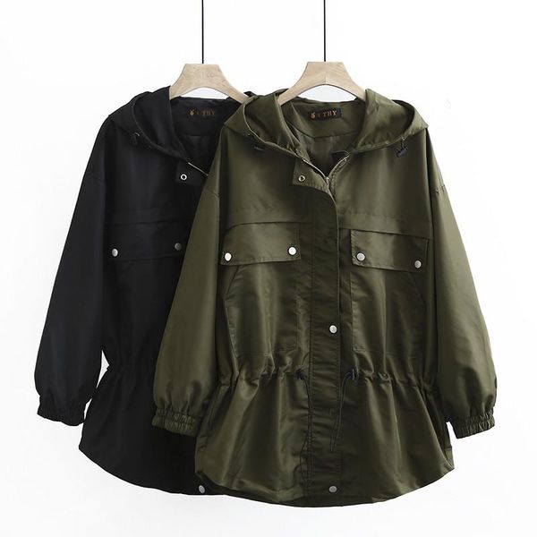 women's trench coats loose hooded windbreaker female medium long overcoat spring autumn fashion plus size women casual coat 4xl outwear, Tan;black
women's trench coats loose hooded windbreaker female medium long overcoat spring autumn fashion plus size women casual coat 4xl outwear, Tan;black