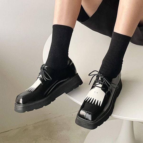dress shoes waterproof platform tassel design thick heel genuine leather high heels fashion women walking basic, Black
dress shoes waterproof platform tassel design thick heel genuine leather high heels fashion women walking basic, Black